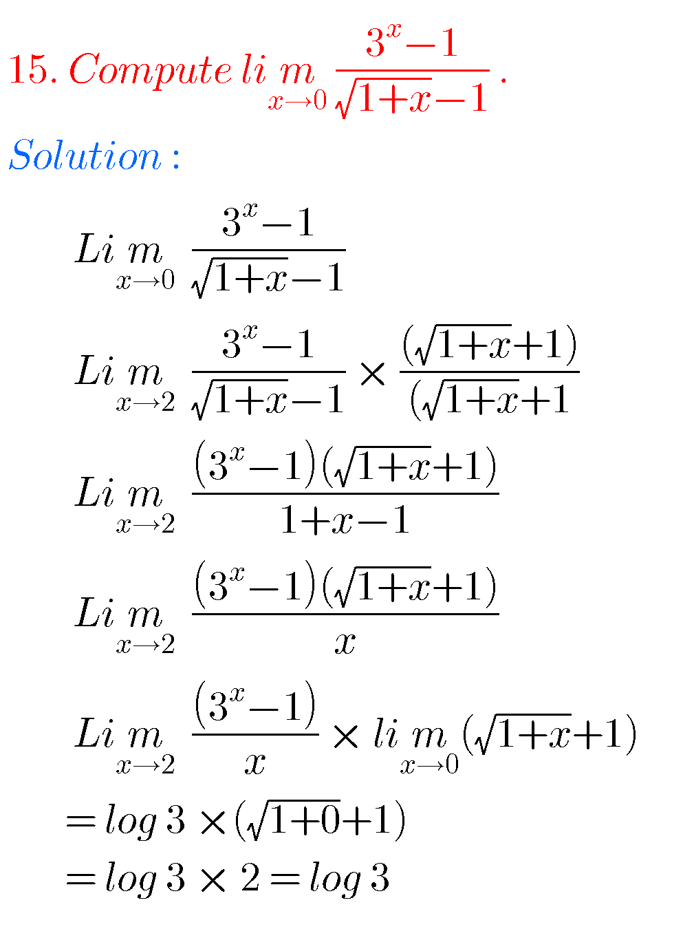 Mathematics Limits And Continuity Inter Solutions - MATHS GLOW