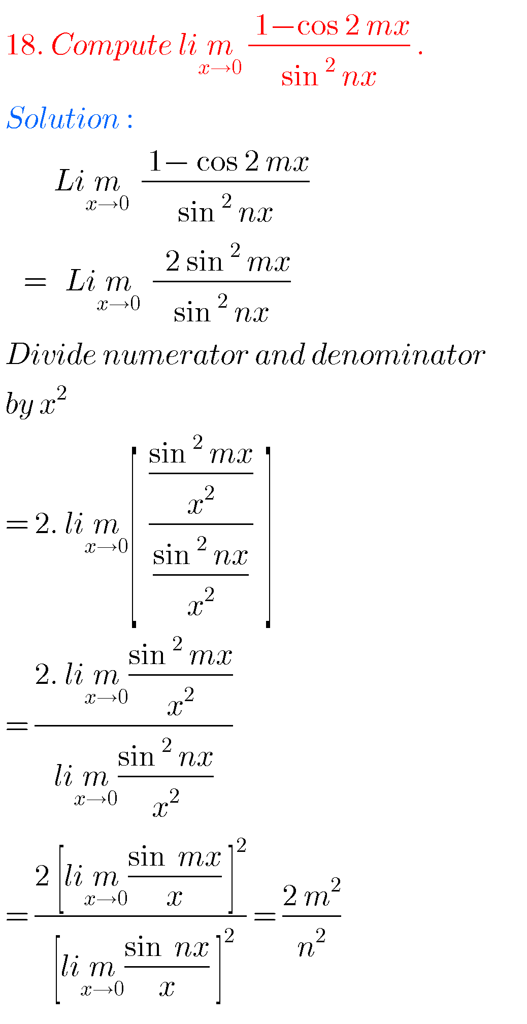 Mathematics Limits And Continuity Inter Solutions - MATHS GLOW