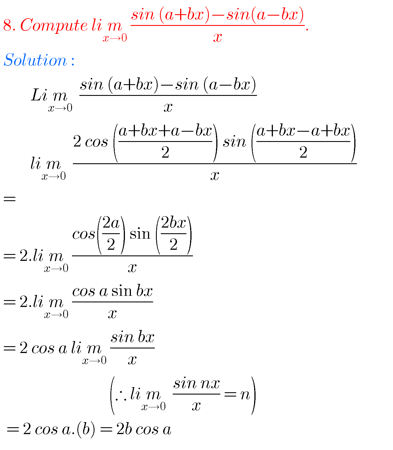 Mathematics Limits And Continuity Inter Solutions - MATHS GLOW