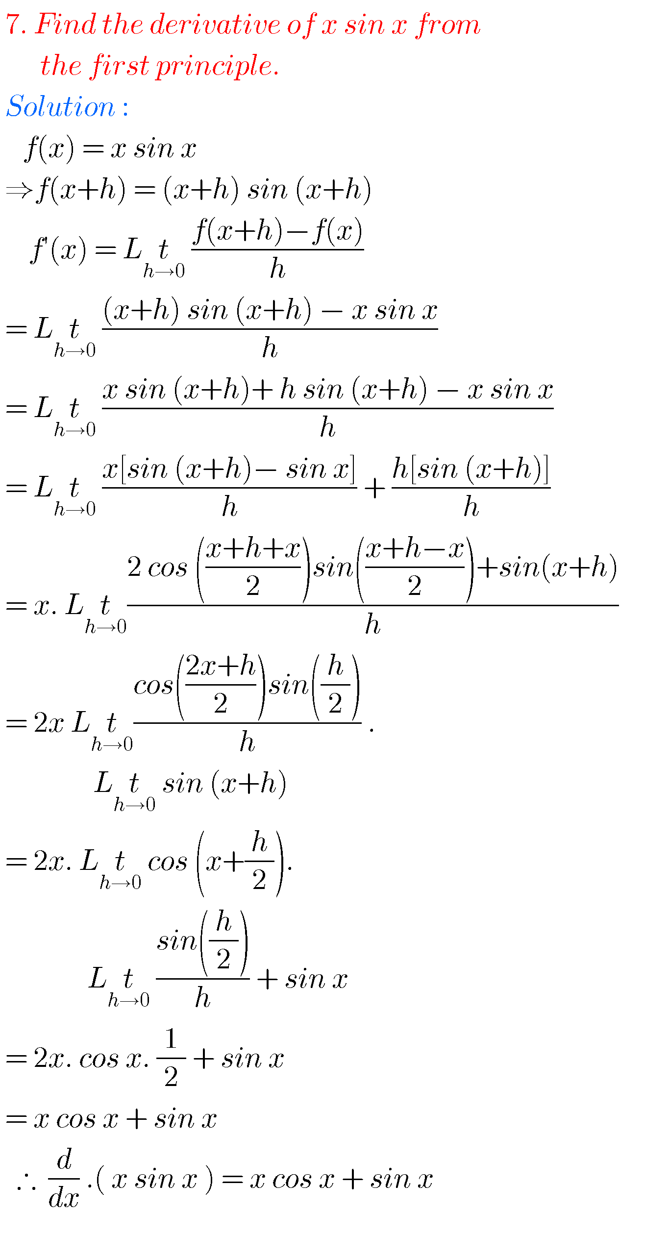 Inter 1st Year Maths Differentiation Solutions,Intermediate Mathematics 1b Chapter 9 Solutions ...