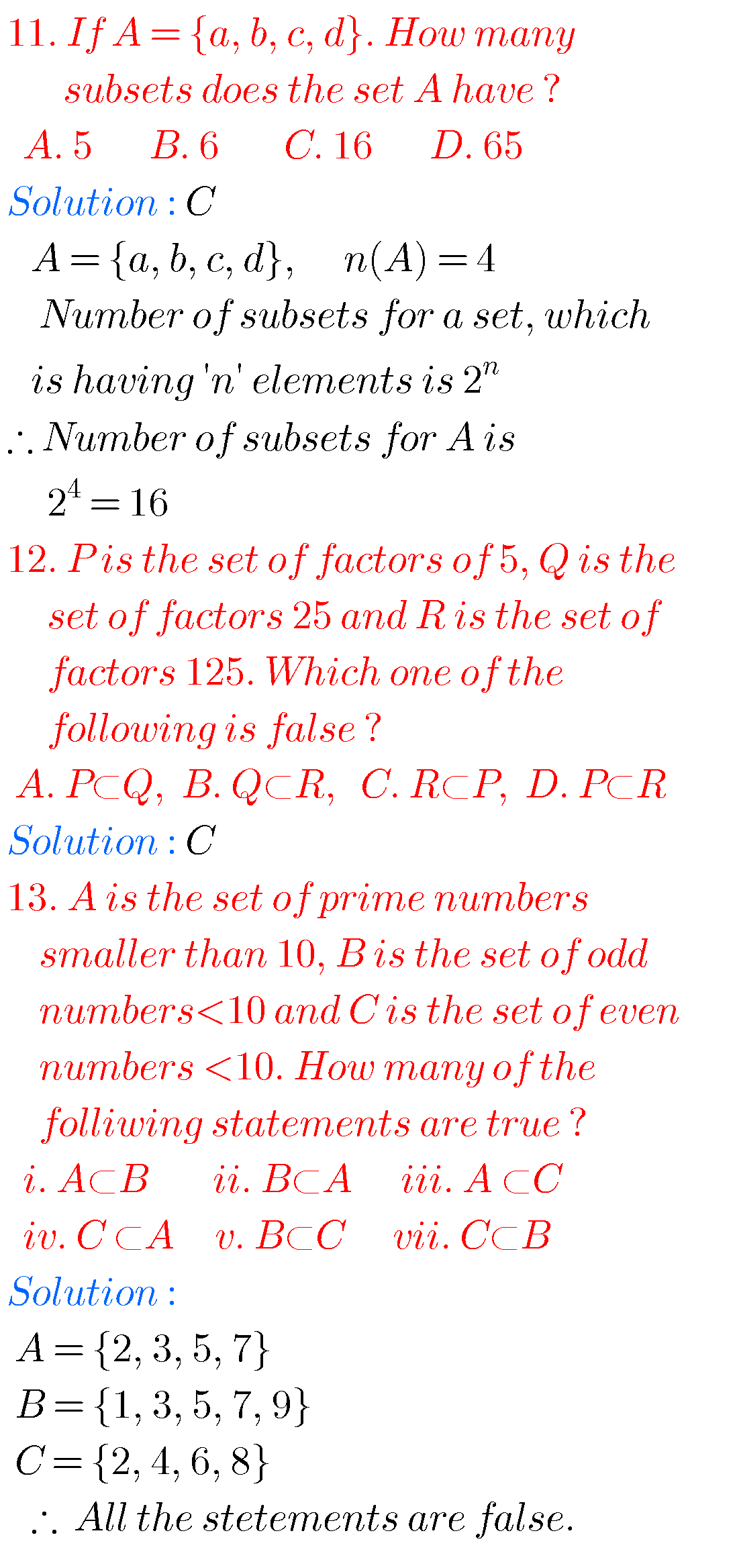 SSC Maths Solutions For Sets,SSC Mathematics Solutions For Chapter 2 ...