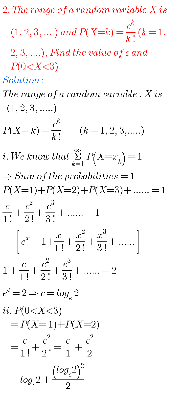 Inter Maths Solutions For IIA Random Variables And Probability ...