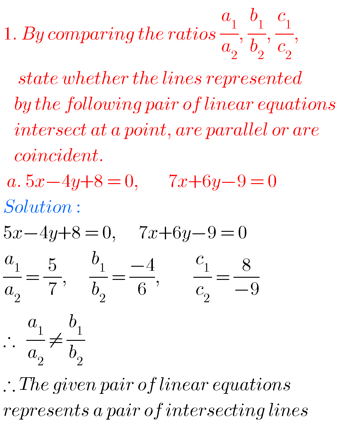 SSC Maths Solutions For Pair Of Linear Equations In Two Variables Class ...