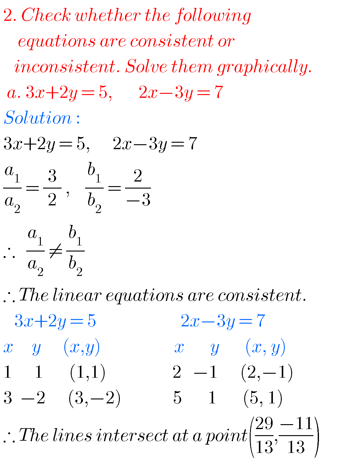 SSC Maths Solutions For Pair Of Linear Equations In Two Variables Class ...