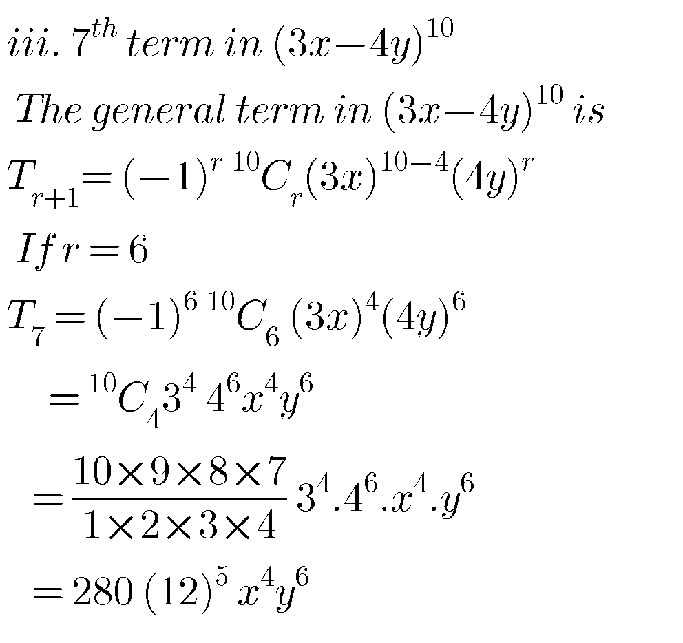 Binomial Theorem Solutions Inter Second Year Maths - MATHS GLOW