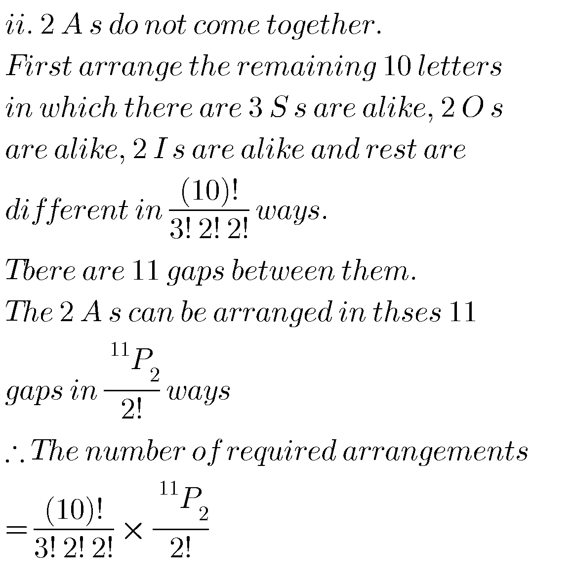 Inter Maths Solutions For Permutations And Combinations,exercise 5(a),5 ...