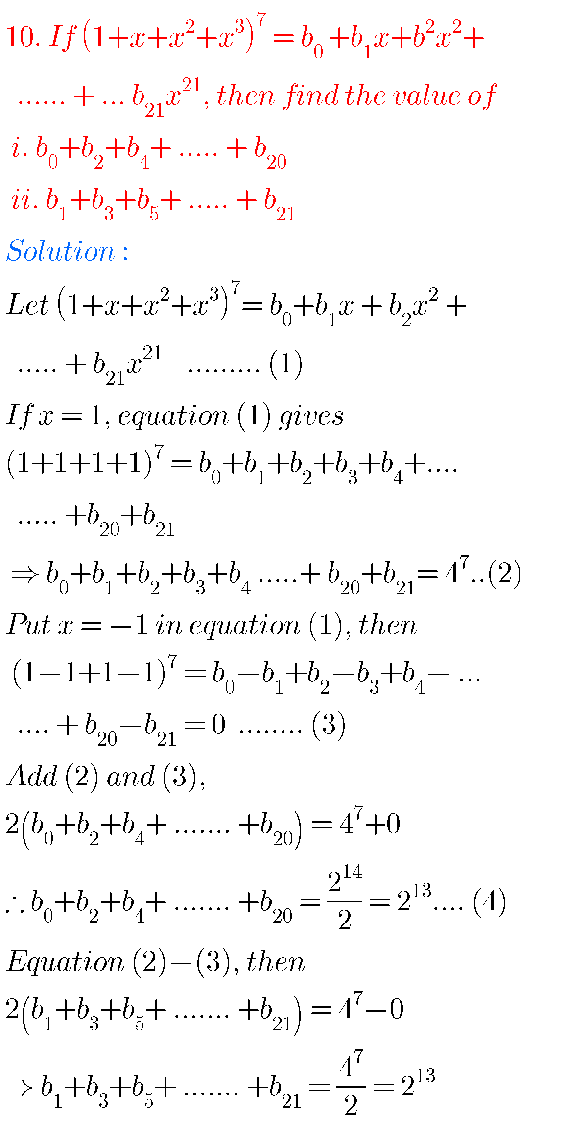 Binomial Theorem Solutions Inter Second Year Maths - MATHS GLOW