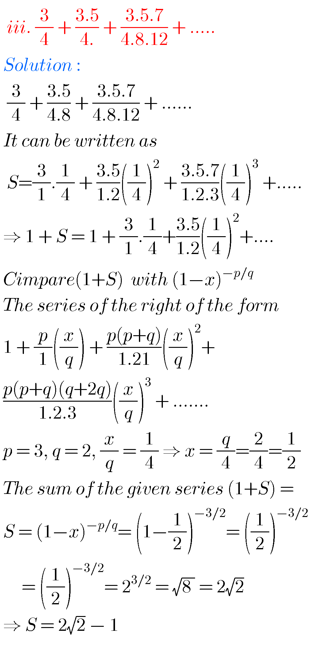 Binomial Theorem Solutions Inter Second Year Maths - MATHS GLOW