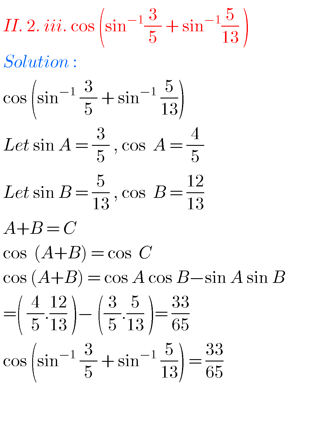 Inverse Trigonometric Functions,Intermediate First Year Mathematics 1A ...