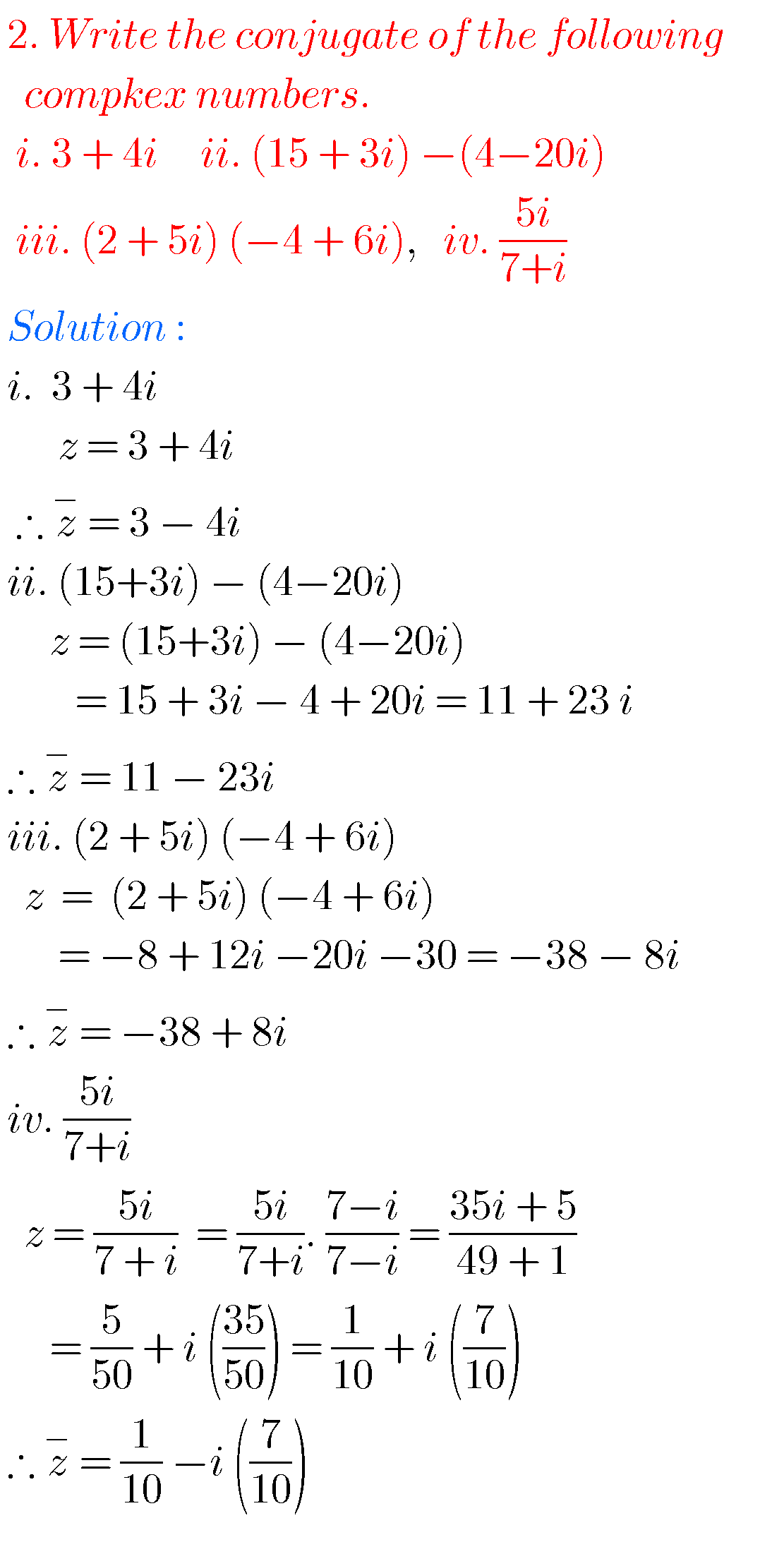 Intermediate Maths Solutions For Complex Numbers - MATHS GLOW