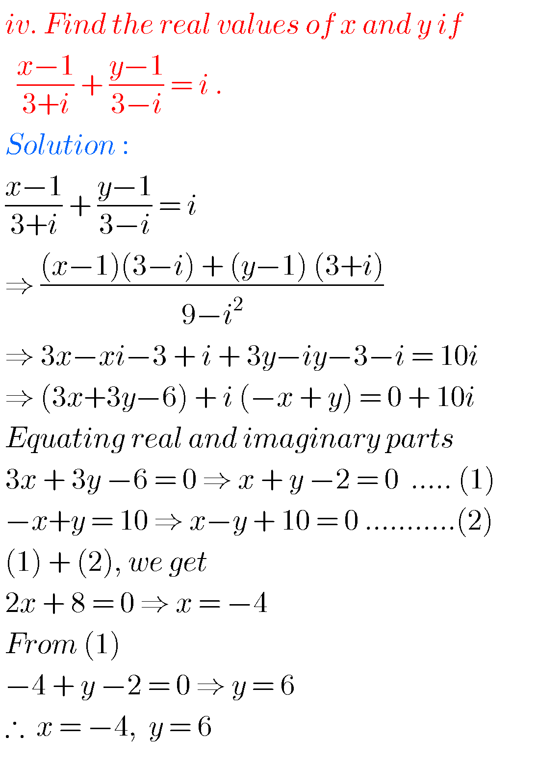 Intermediate Maths Solutions For Complex Numbers - MATHS GLOW