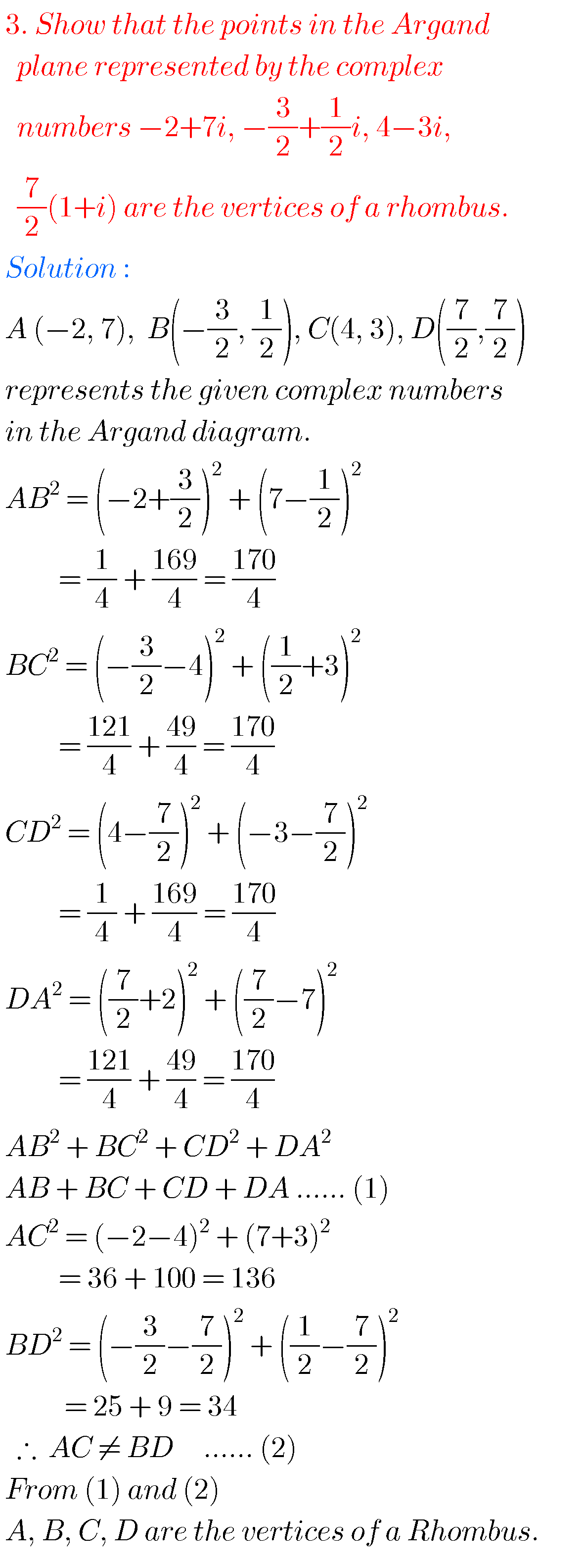 Intermediate Maths Solutions For Complex Numbers - MATHS GLOW