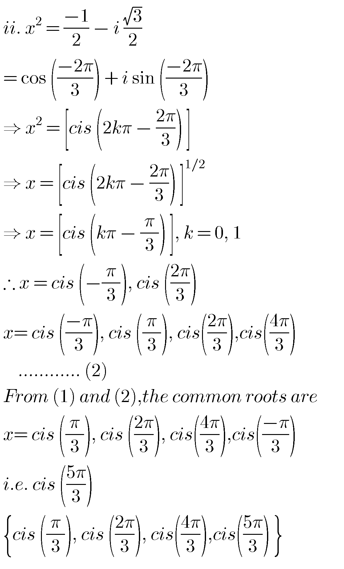 Intermediate Maths Solutions For De Moivre's Theorem - MATHS GLOW