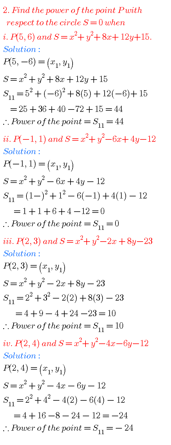 Intermediate Maths IIB Solutions For Circle Exercise 1a,1b,1c,1d &1e ...