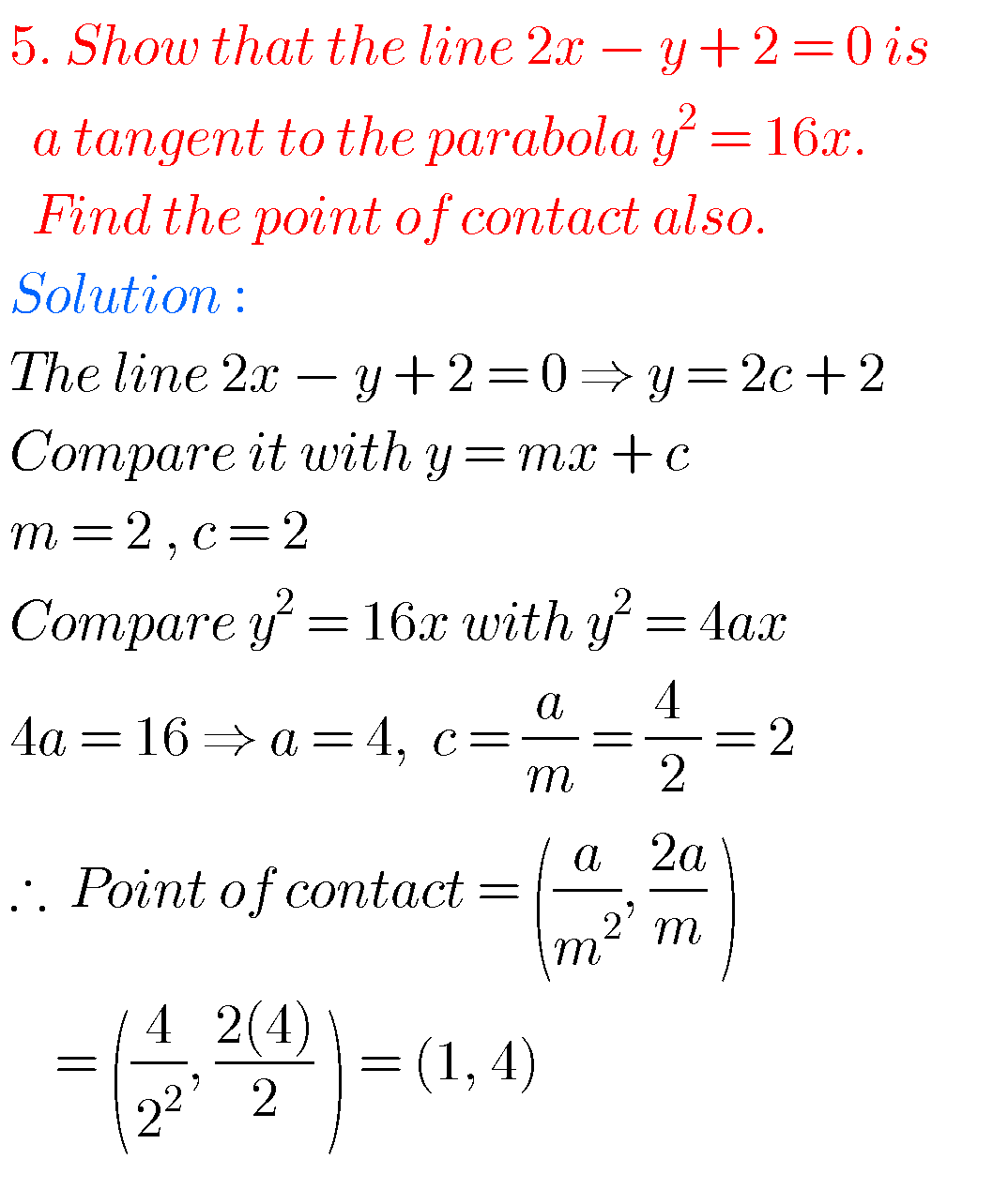 Intermediate Maths Solutions For Parabola - MATHS GLOW