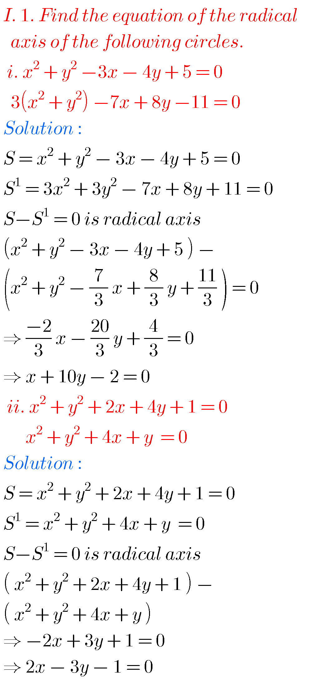 Intermediate Maths 2B Solutions For System Of Circles Exercise 2a & 2b ...