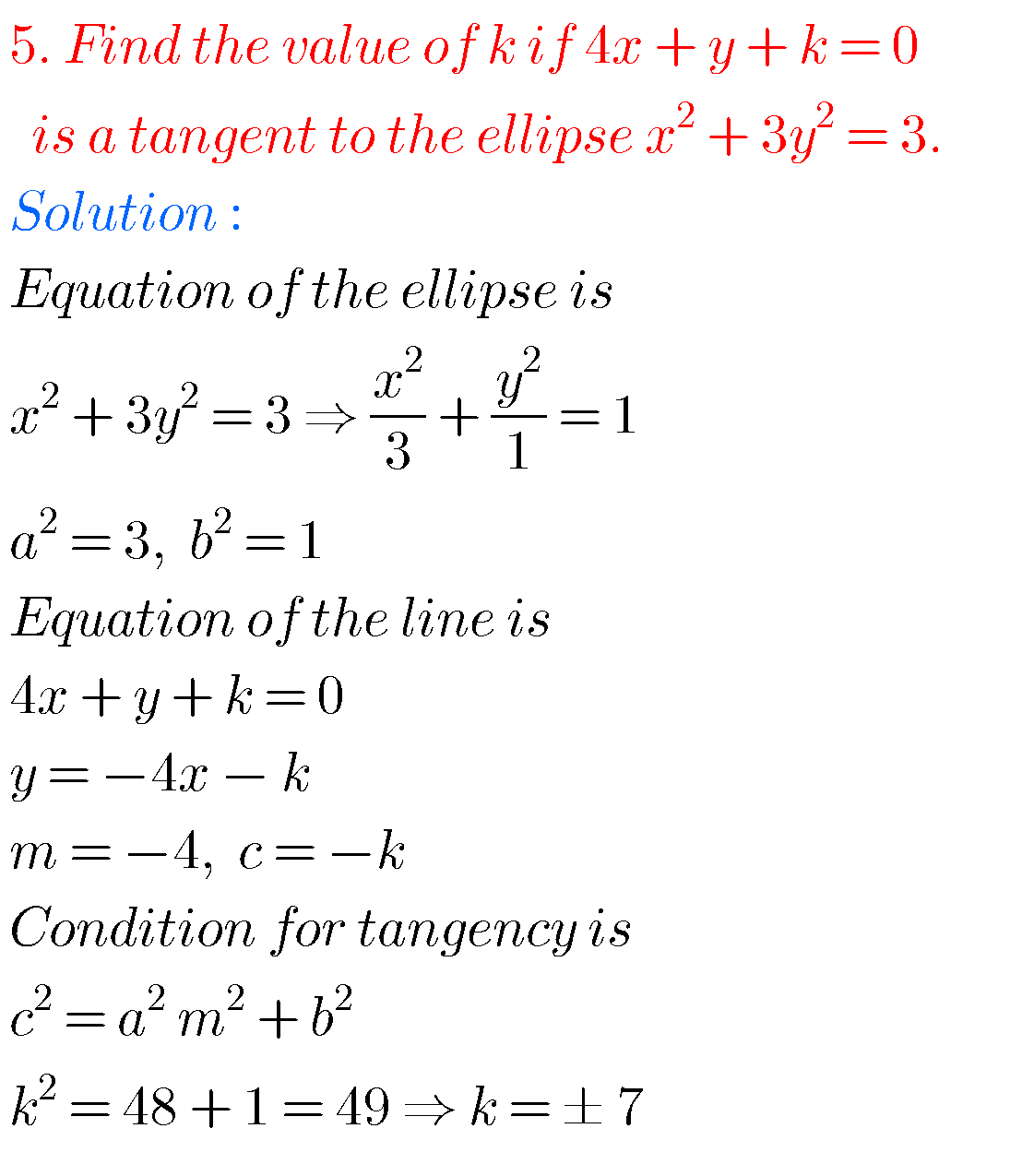 Intermediate Maths Solutions For Ellipse Exercise 4a & 4b - MATHS GLOW