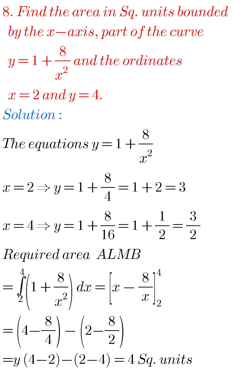 Intermediate Maths Solutions For Definite Integrals - MATHS GLOW