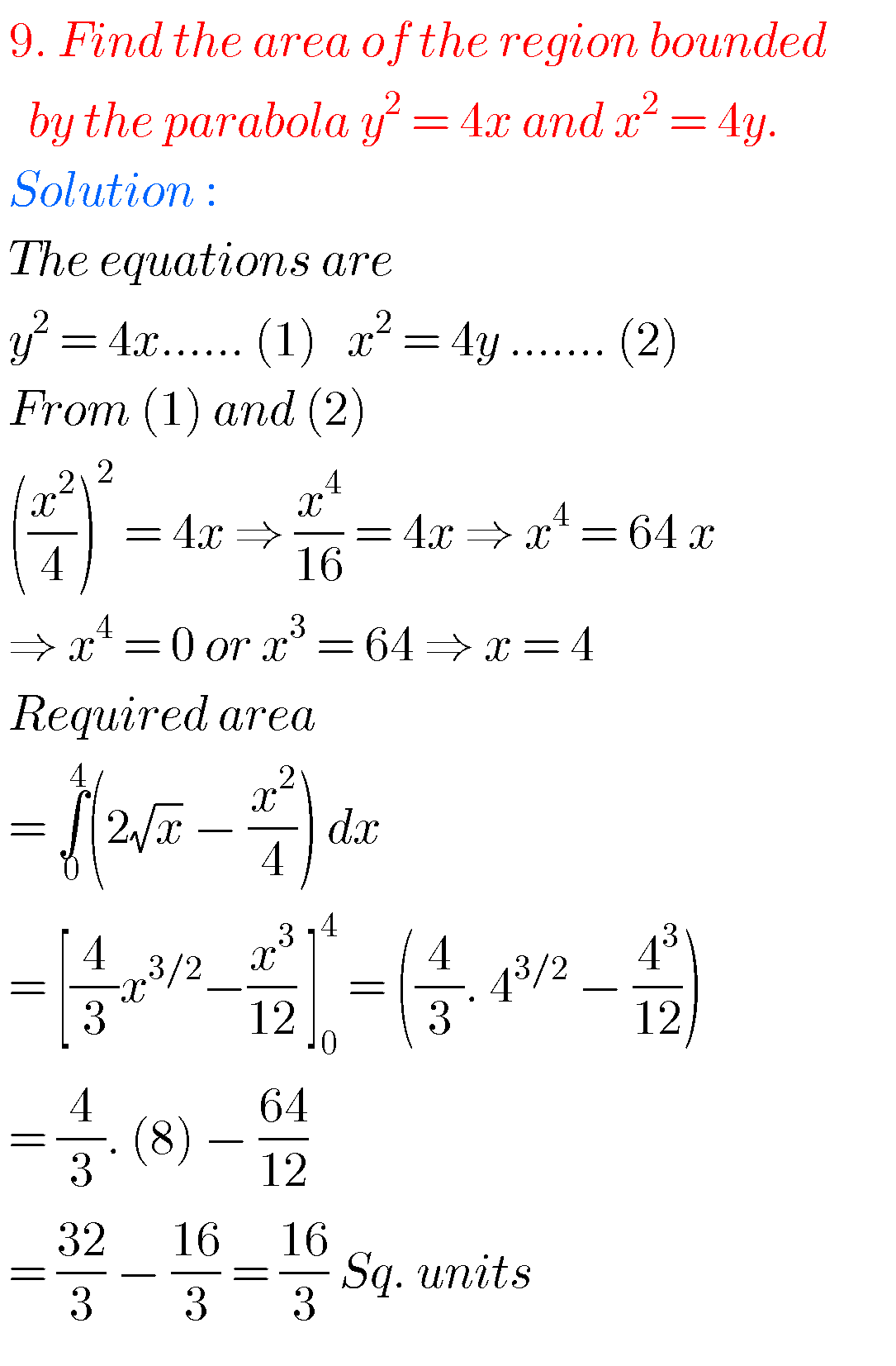 Intermediate Maths Solutions For Definite Integrals - MATHS GLOW