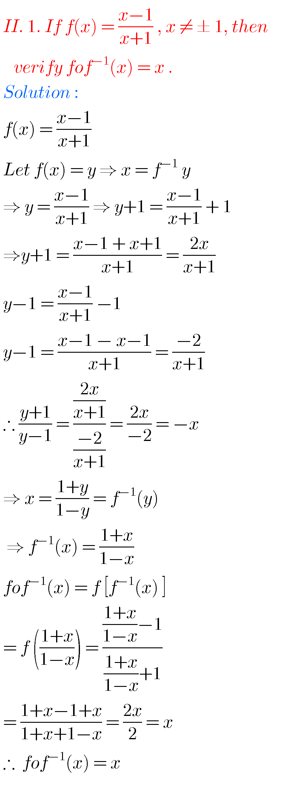 Intermediate Maths Solutions For Exercise 1(b) Functions - MATHS GLOW