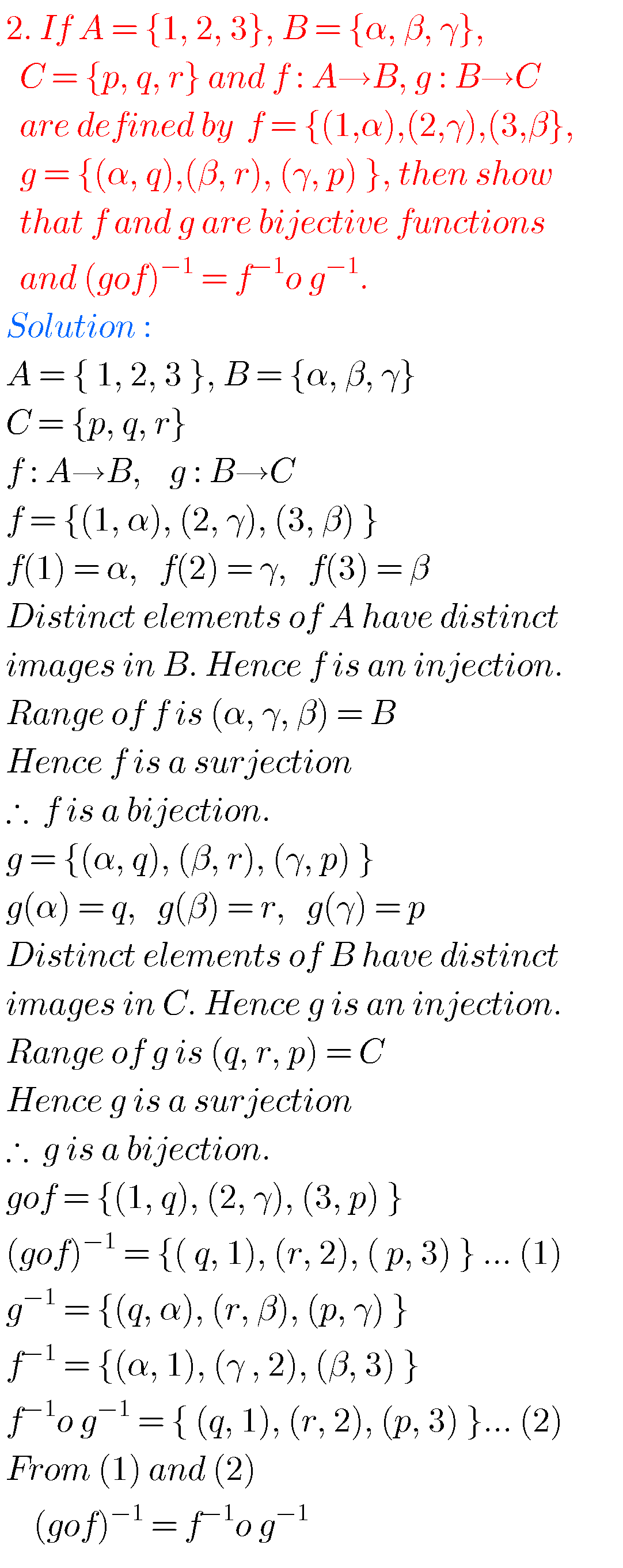 Intermediate Maths Solutions For Exercise 1(b) Functions - MATHS GLOW