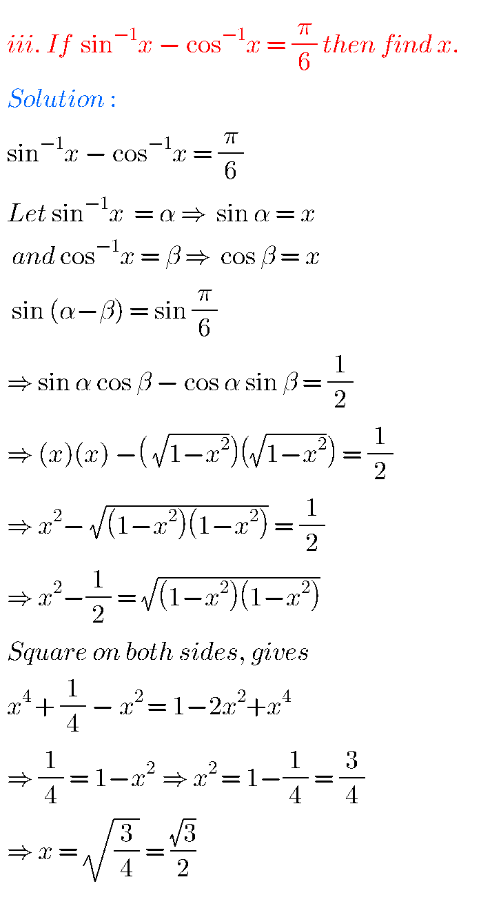 Intermediate Maths Solutions For Inverse Trigonometric Functions ...