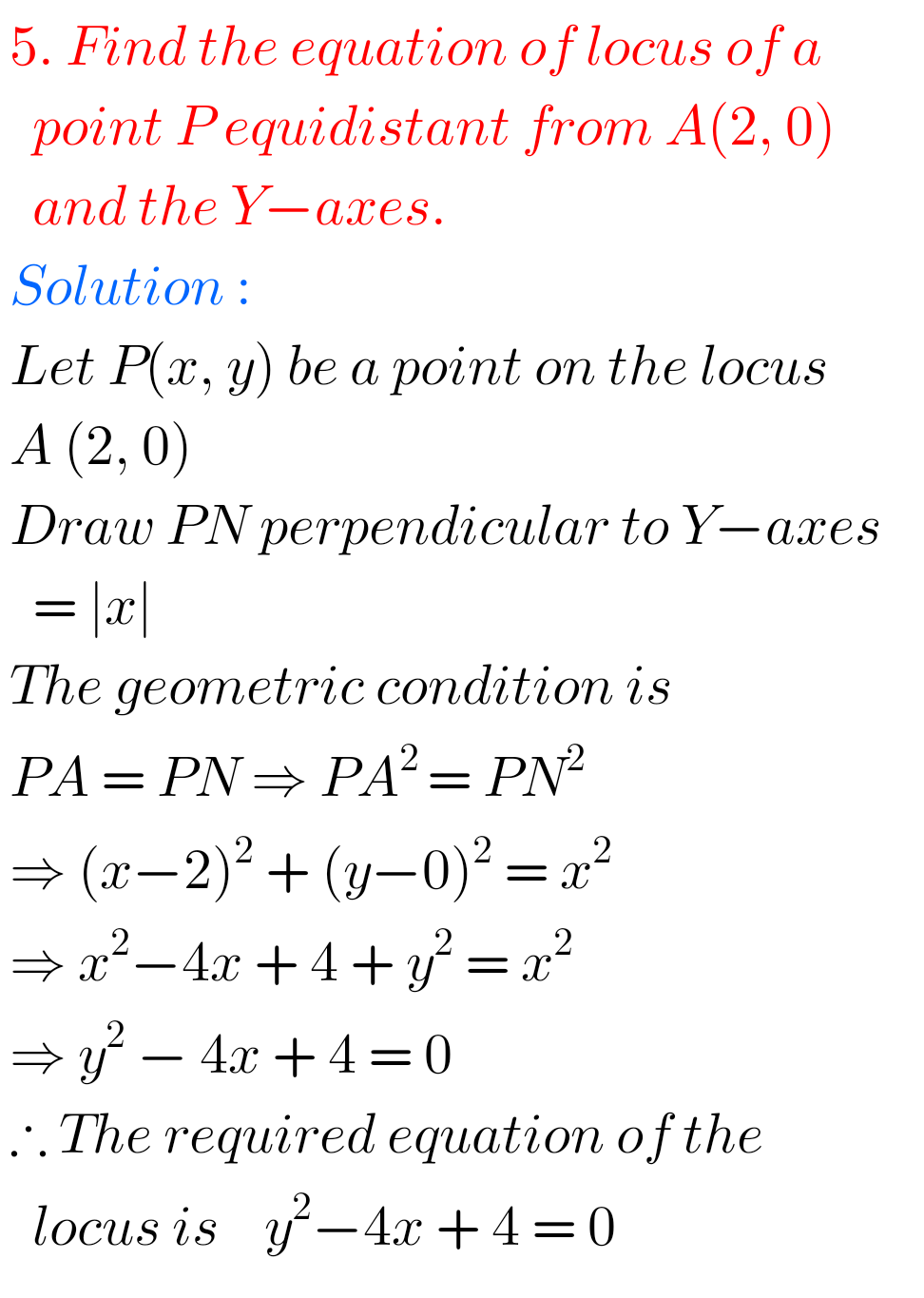 Inter Maths 1b Solutions For Locus Exercise 1(a), Chapter 1 - MATHS GLOW