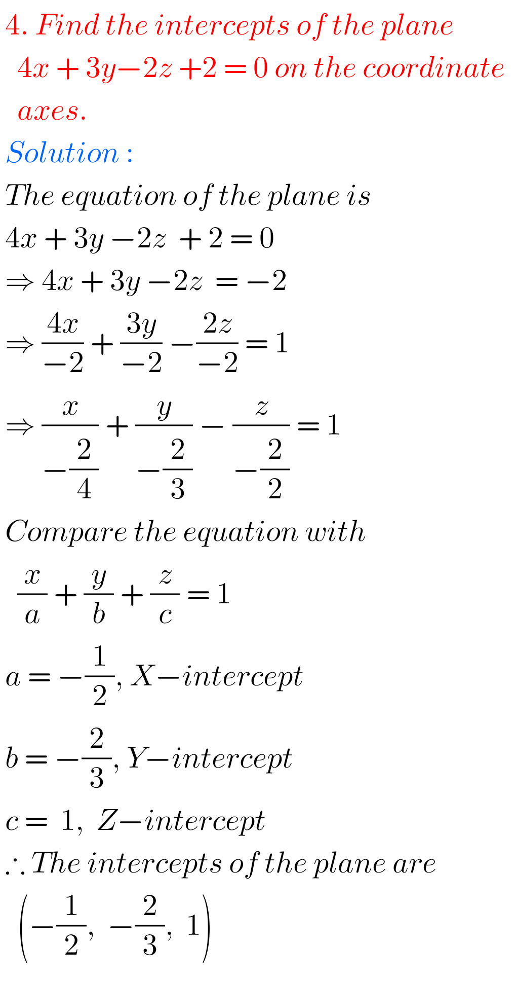 Inter Maths Solutions For The Plane Exercise 7(a) - MATHS GLOW