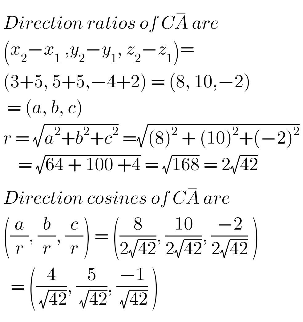 Inter Maths 1B Solutions For Direction Cosines And Direction Ratios ...