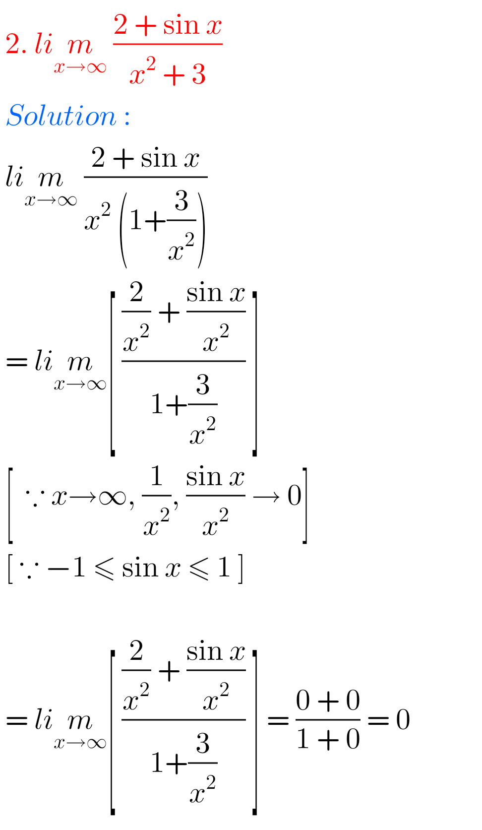 Limits And Continuity Solutions Inter Maths 1B Exercise 8(d) - MATHS GLOW