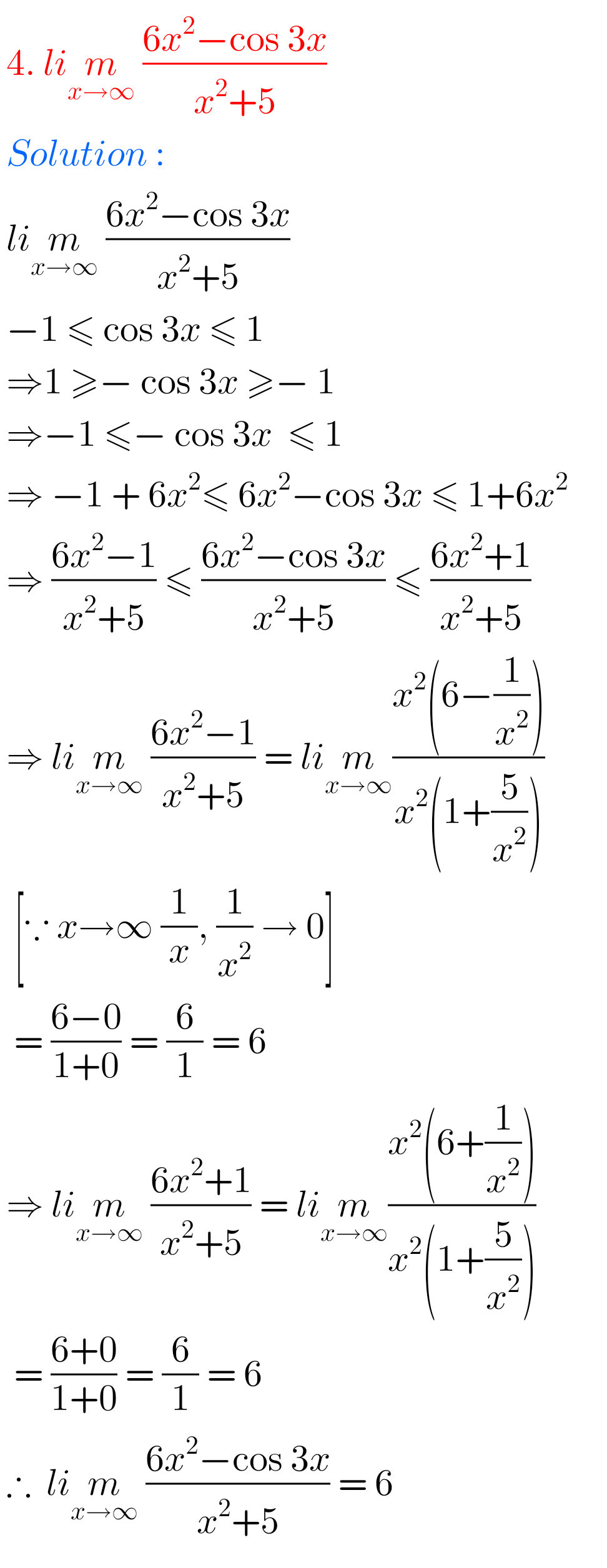 Limits And Continuity Solutions Inter Maths 1B Exercise 8(d) - MATHS GLOW