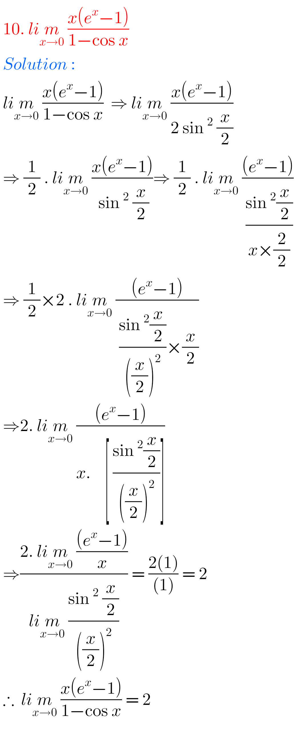 Intermediate Maths Solutions For 1B Exercise 8(c) Limits And Continuity ...