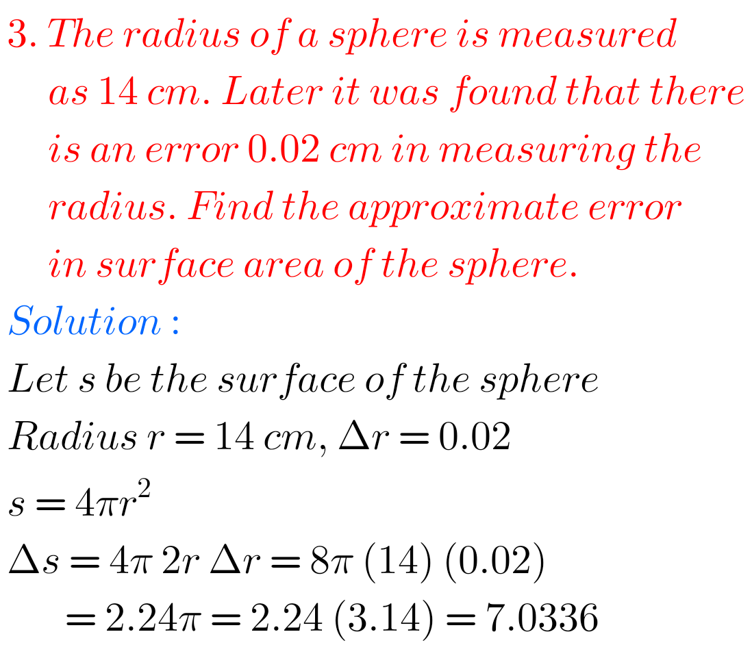 Applications Of Derivatives Solutions Exercise 10(a) Inter Maths 1b ...