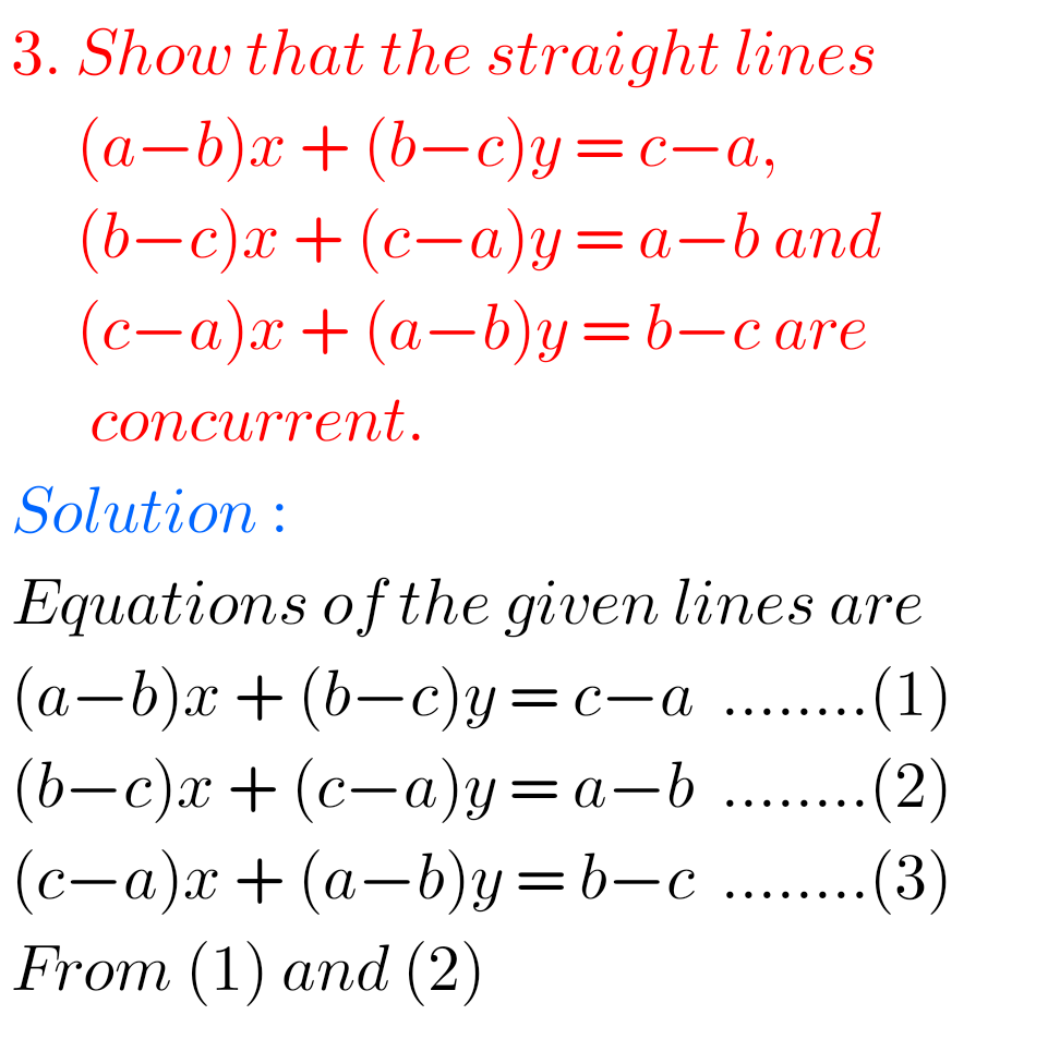 Inter Maths 1B Solutions For The Straight Line Exercise 3(c) - MATHS GLOW