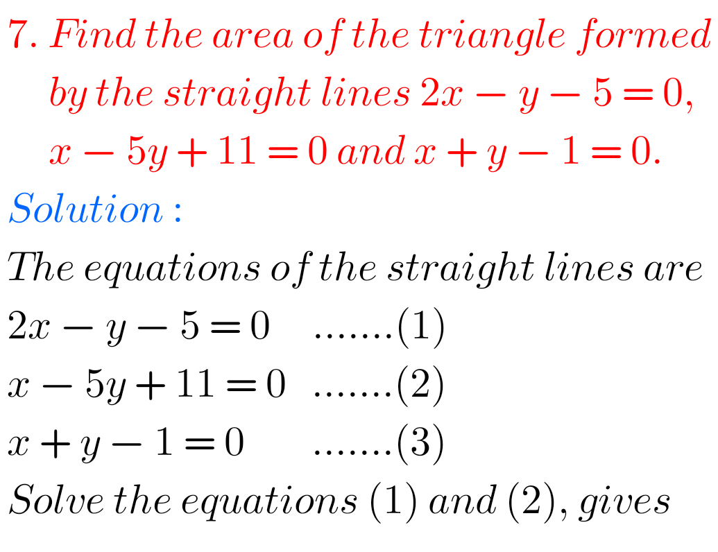 Inter Maths 1B Solutions For The Straight Line Exercise 3(c) - MATHS GLOW