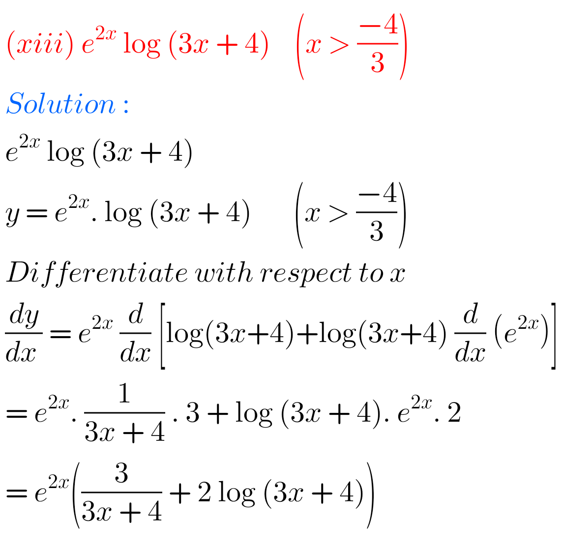 Differentiation Solutions Inter Maths 1B Exercise 9(a) - MATHS GLOW