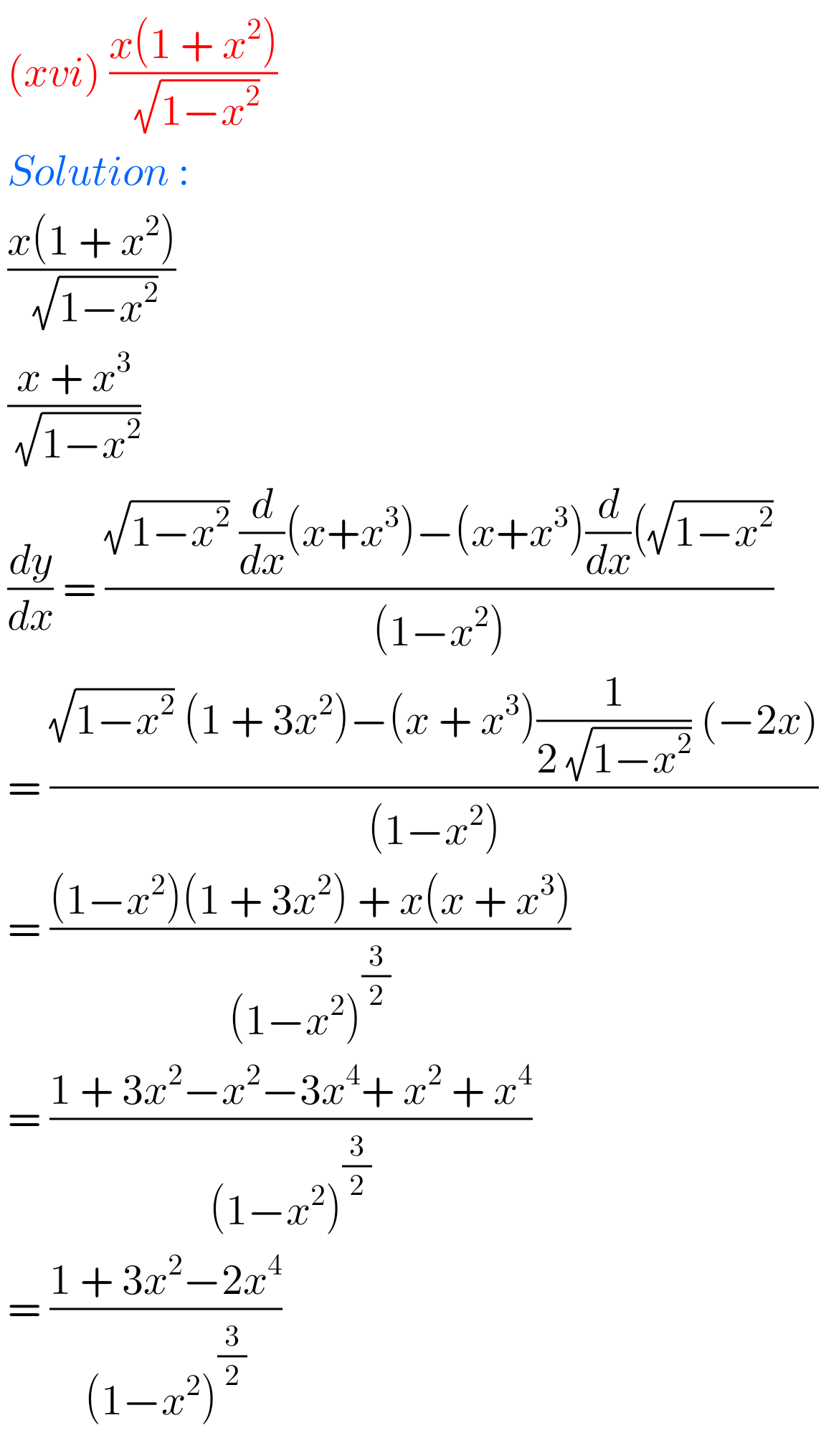 Inter Maths Solutions For Differentiation Exercise 9(b) - MATHS GLOW