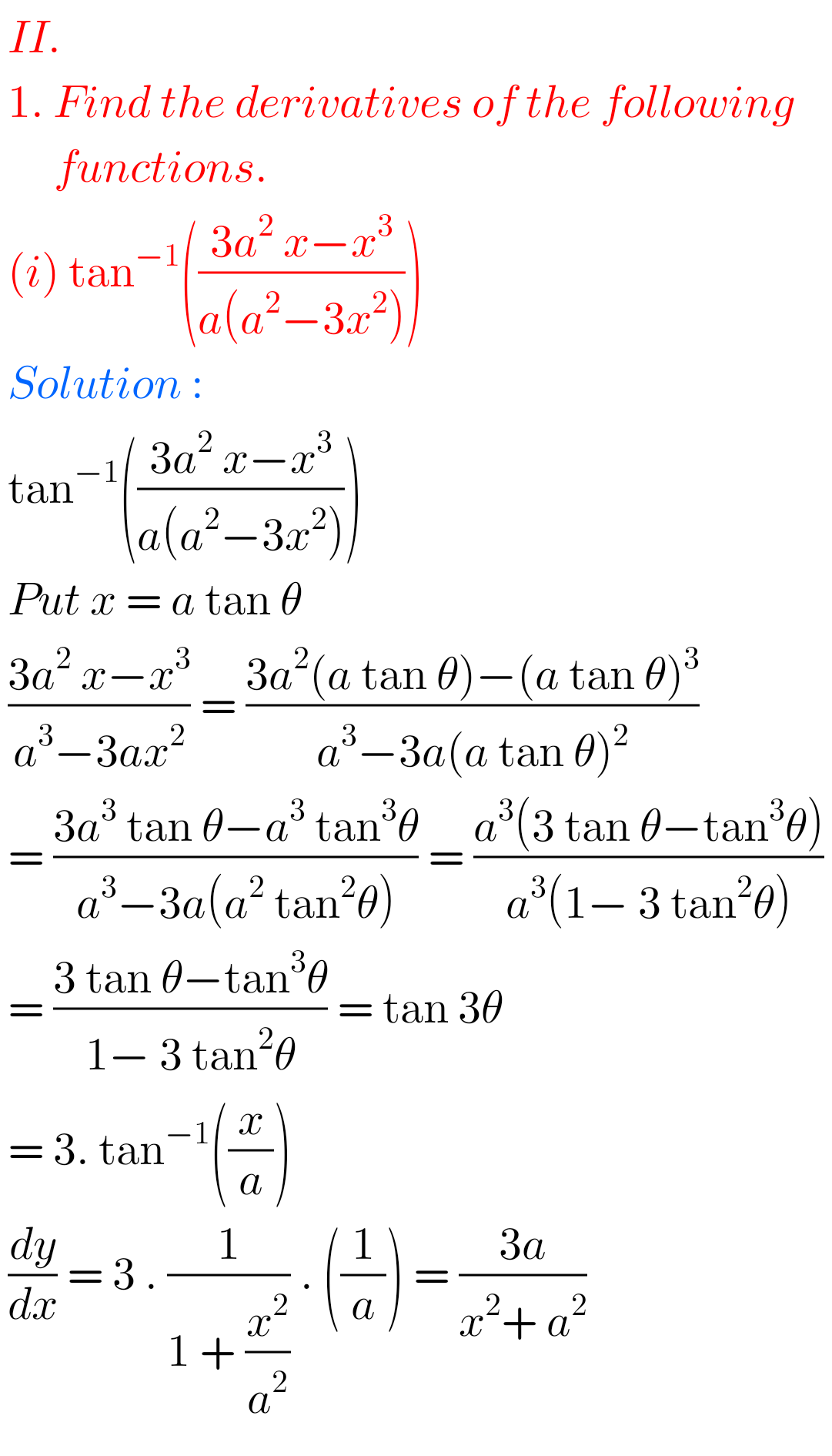 Inter Maths 1B Solutions For Differentiation Exercise 9(c) - MATHS GLOW