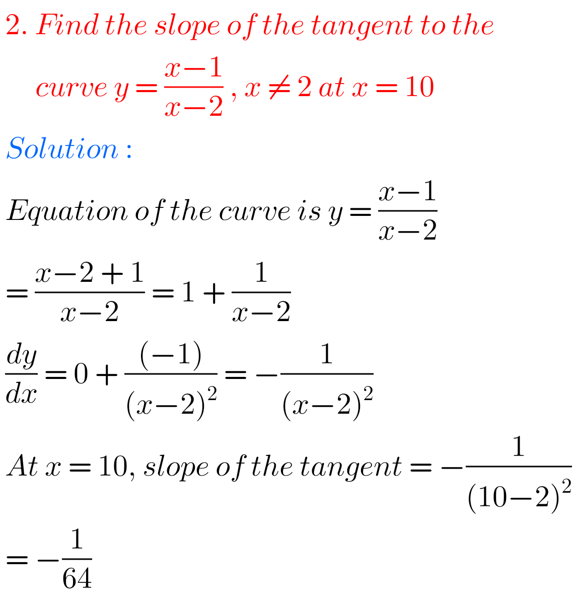 Applications Of Derivatives Exercise 10(b) Solutions Inter Maths 1B ...