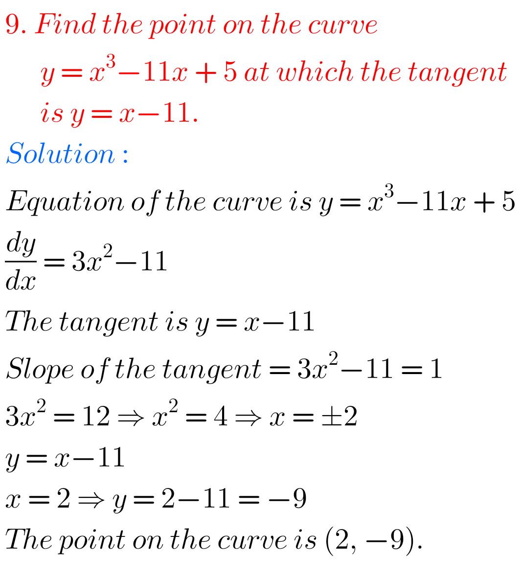 Applications Of Derivatives Exercise 10(b) Solutions Inter Maths 1B ...