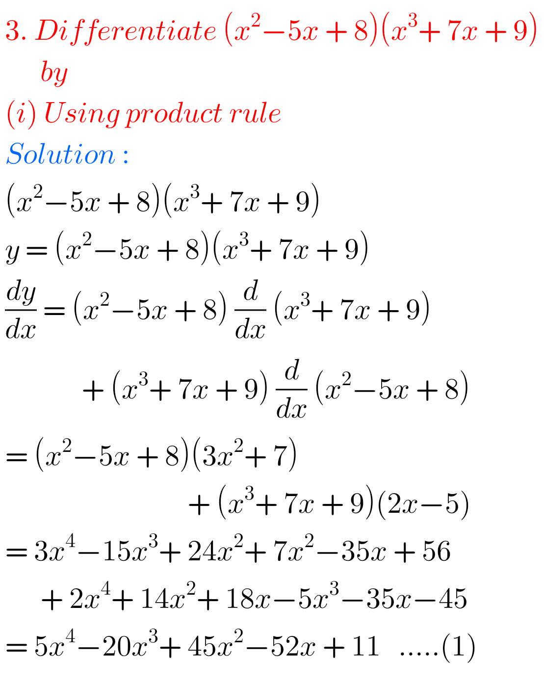 Inter Maths 1B Solutions For Differentiation Exercise 9(c) - MATHS GLOW