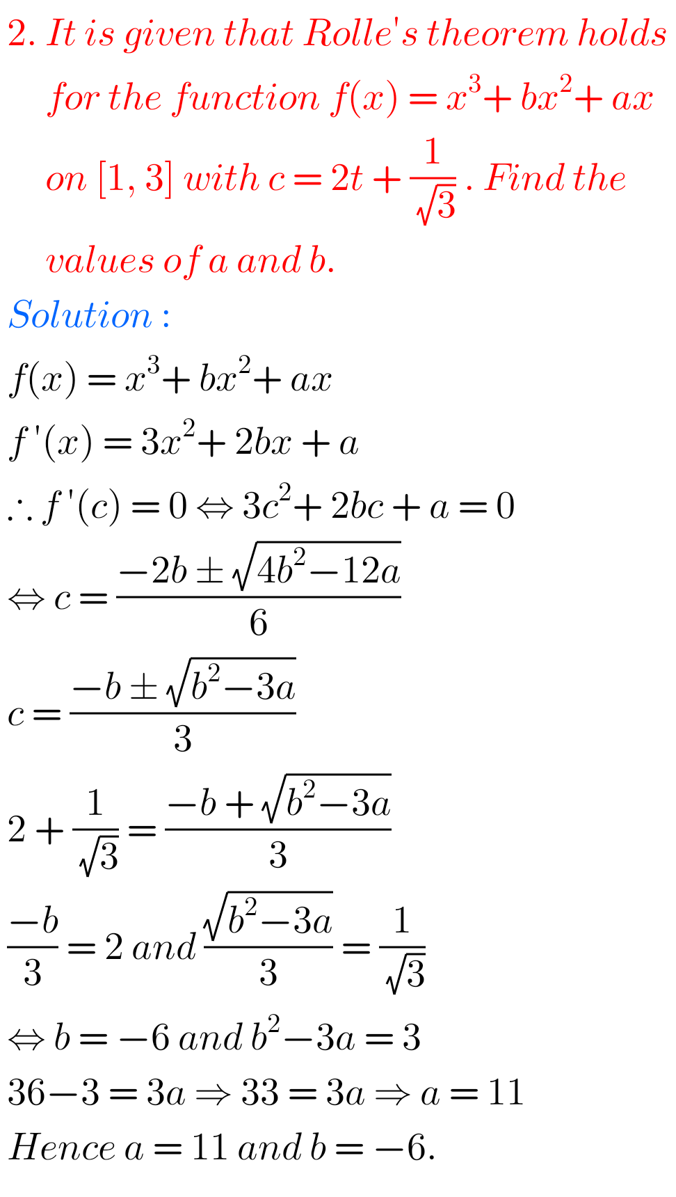 Intermediate Maths 1B Solutions For Exercise 10(f) Applications Of ...