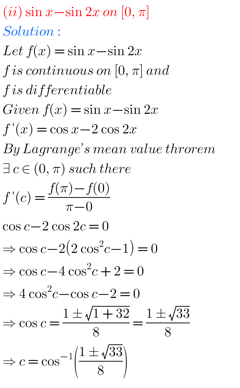 Intermediate Maths 1B Solutions For Exercise 10(f) Applications Of ...