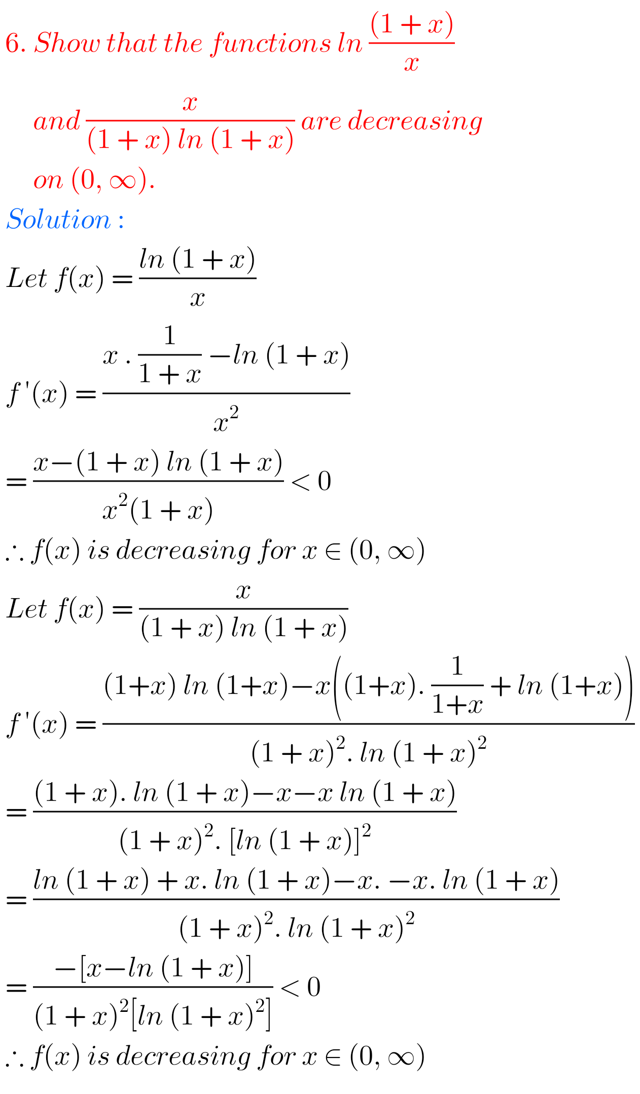 Applications Of Derivatives Exercise 10(g) Solutions Inter - MATHS GLOW