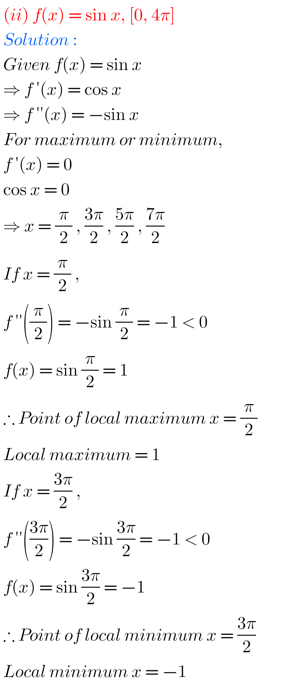 Chapter 10 Exercise 10(h) Applications Of Derivatives Inter Maths 1B ...