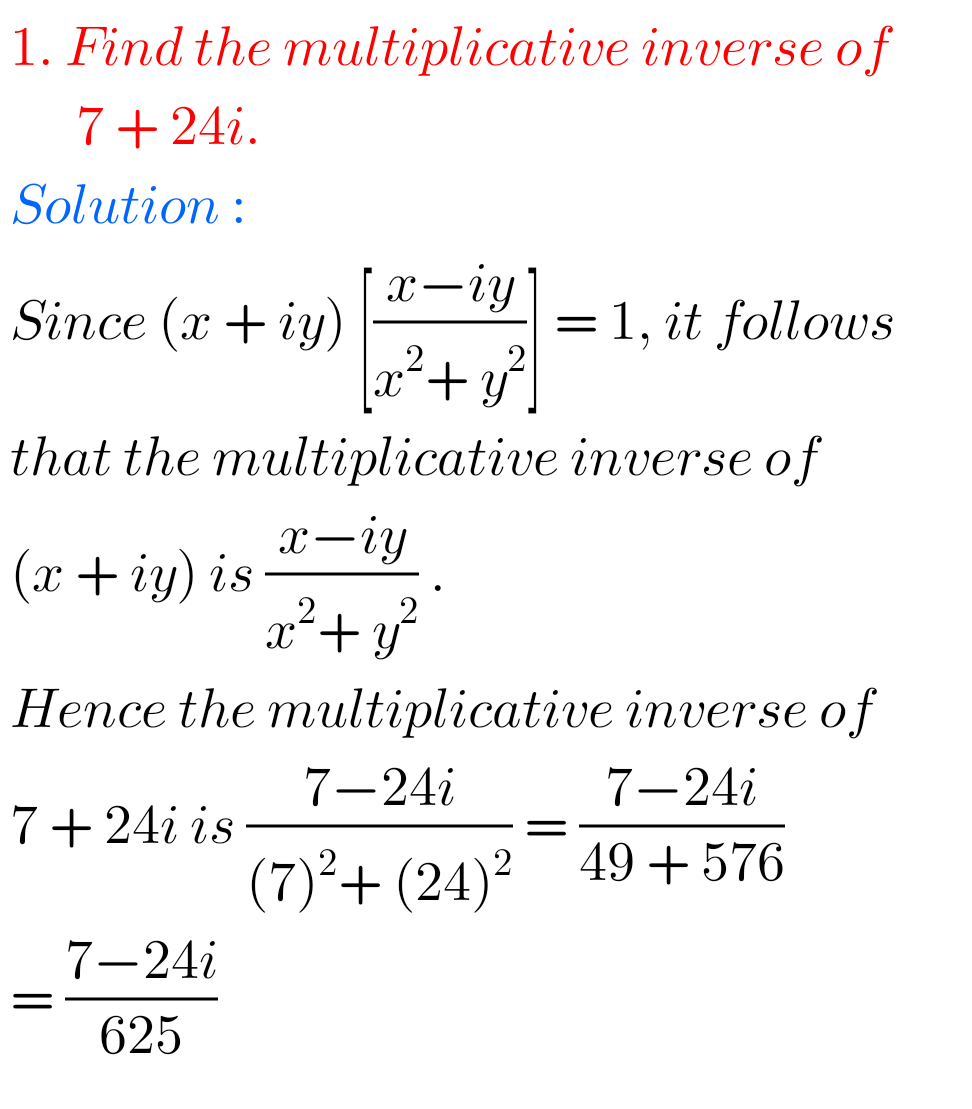 Intermediate Maths Solutions For Complex Numbers - MATHS GLOW