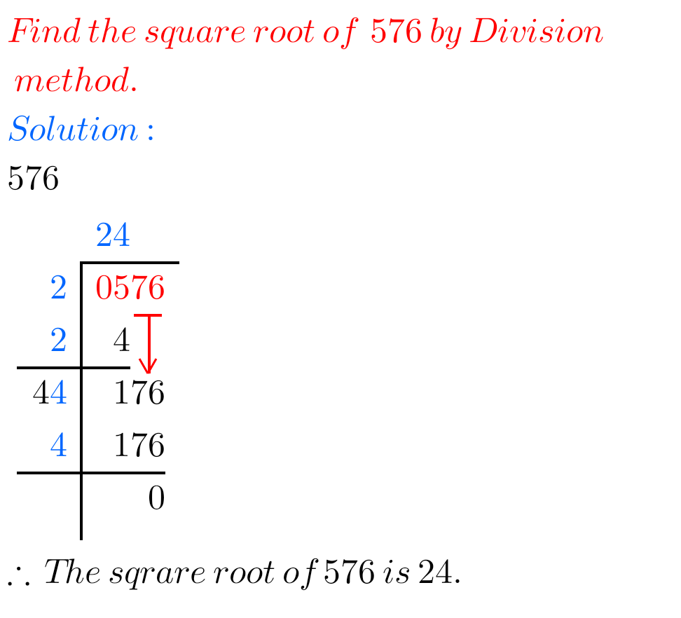 Find the square root of 576 - MATHS GLOW